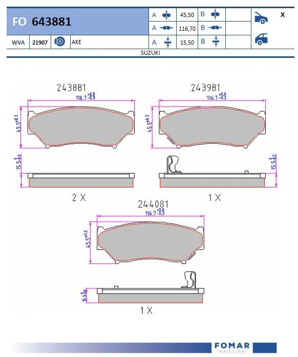 Brake Pad Set, disc brake